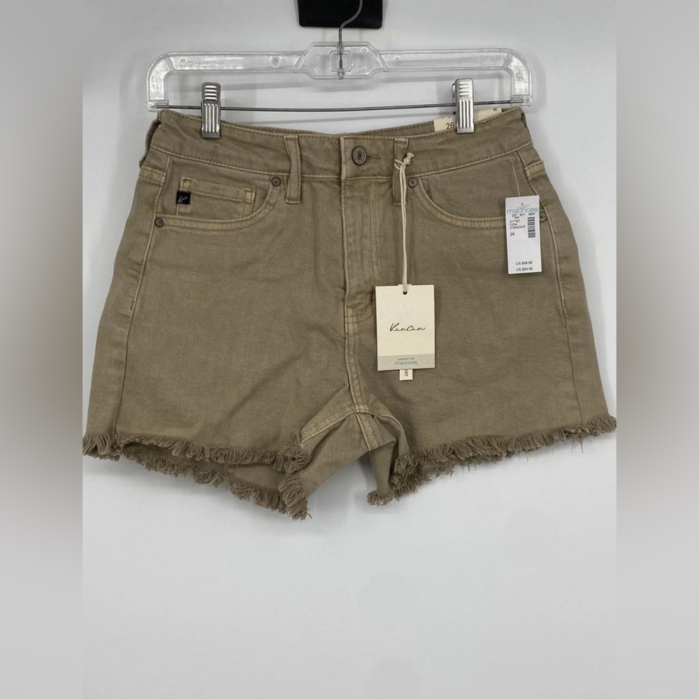 KanCan Women's Brown Frayed Hem Jean Shorts - Picture 3 of 15